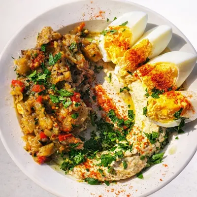 Marinerad Aubergine med Ägg